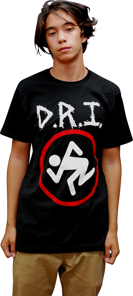D - R - I - - Skanking Man Scratch Logo T-shirt - D.r.i Logo - Black - Cotton/100% Cotton - 2xl (449x1000), Png Download