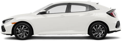 White Orchid Pearl - 2018 Honda Civic Lx Hatchback (500x256), Png Download