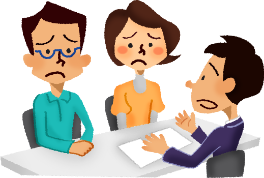 Royalty Free Stock Worried Having Consultation Free - Dibujo De Papa Preocupado (519x350), Png Download