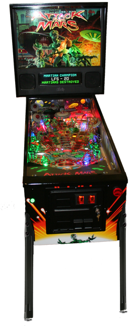 Attack From Mars Pinball Machine Restored Apron - Attack From Mars Pinball (412x659), Png Download