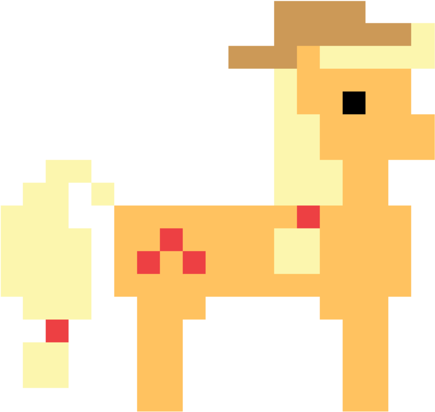 Applejack 8bit - 8 Bit Rainbow Dash (900x900), Png Download