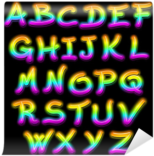 Letters Signs Alphabet Psychedelic Neon Light-lettere - Alphabet (400x400), Png Download