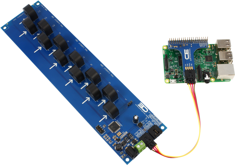 Energy Monitoring For Raspberry Pi 3 12 Channel 10 - Raspberry Pi 3 Current Sensor (480x320), Png Download
