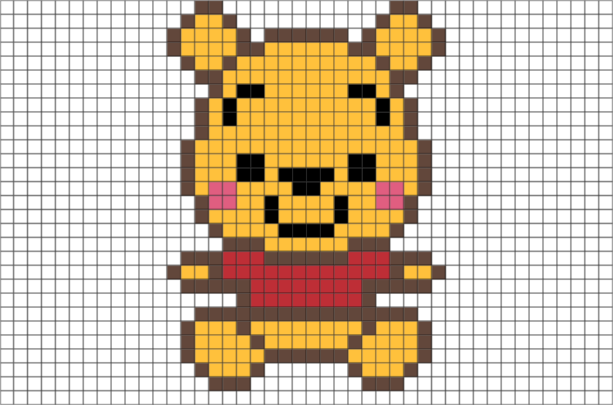 Http - //cdn - Shopify - Pooh Pixel Art Pixel Art Baby - Pixel Art Winnie The Pooh (880x581), Png Download
