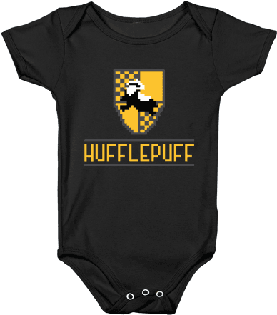 8 Bit Hufflepuff Baby Onesy - Infant Bodysuit (484x484), Png Download