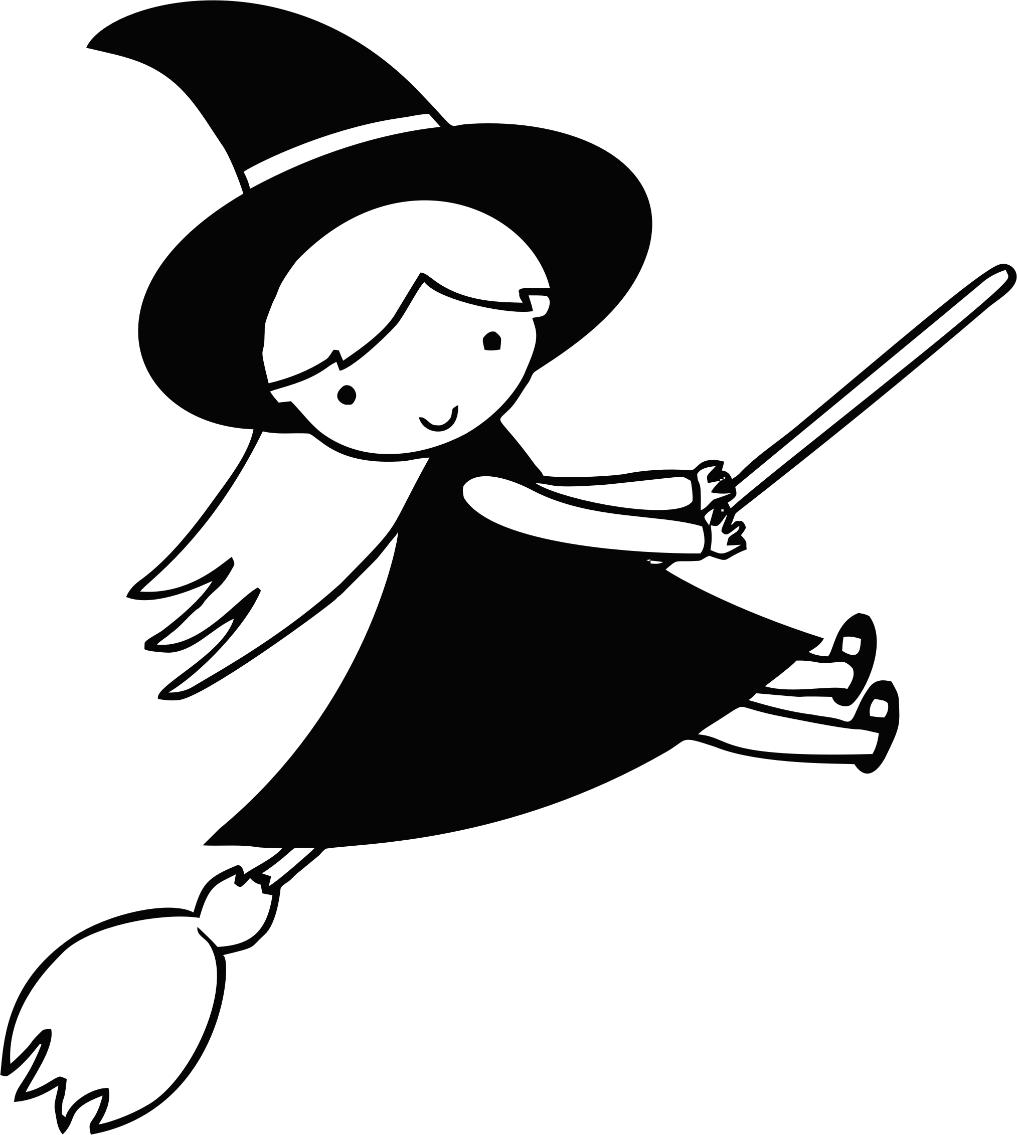 Big Image - Witch Flying (2028x2264), Png Download