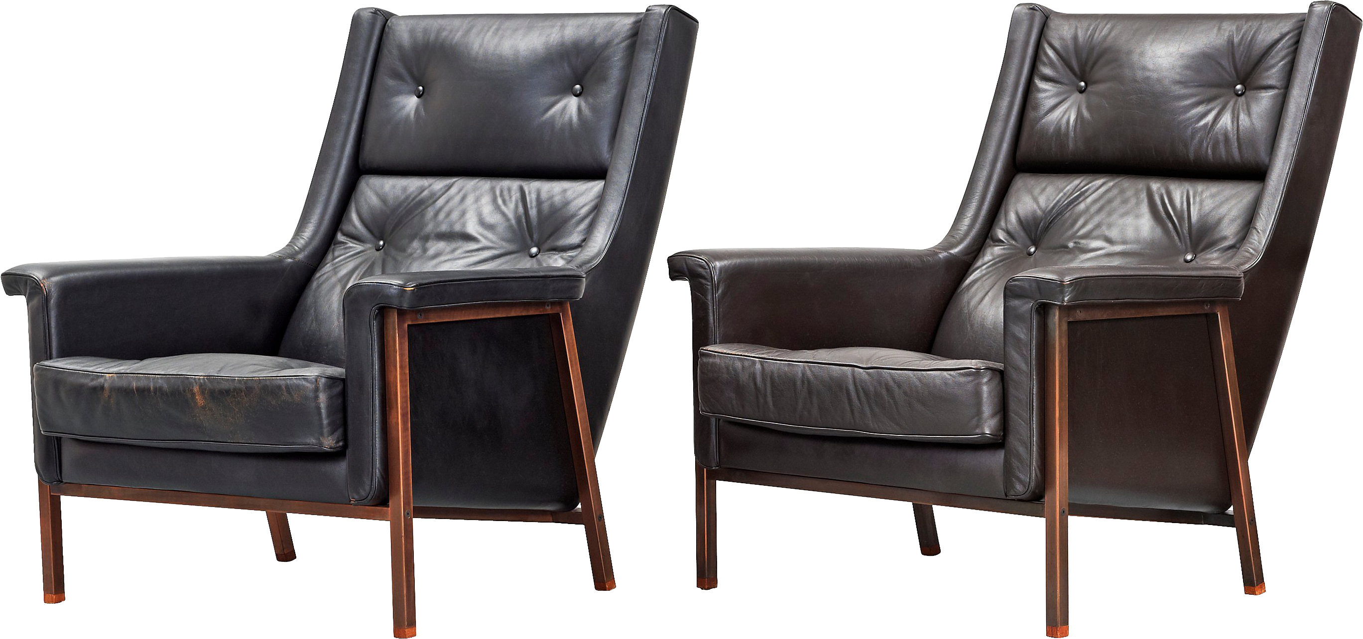 Black Armchairs Png Image - Armchairs Png (2737x1284), Png Download
