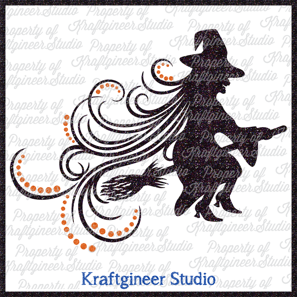 Swirly Flying Witch - Flying Witch (1024x1024), Png Download