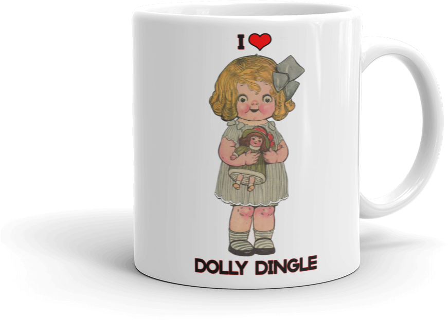 Dolly Dingle Vintage Christmas Paper Doll Coffee Mug - Coffee Cup (1000x1000), Png Download