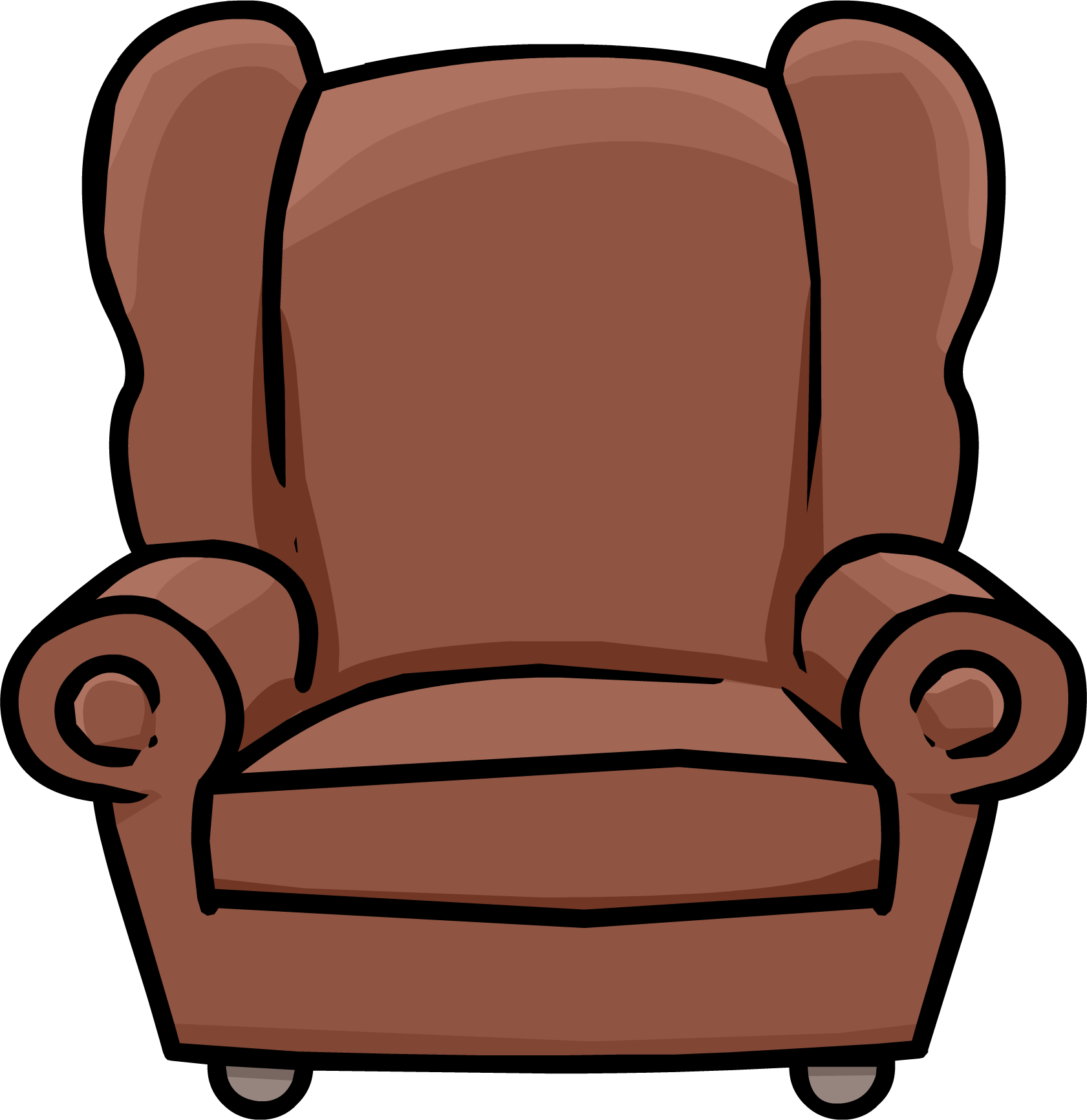 Arm Chair - Png - Club Penguin Brown Couch (1681x1732), Png Download