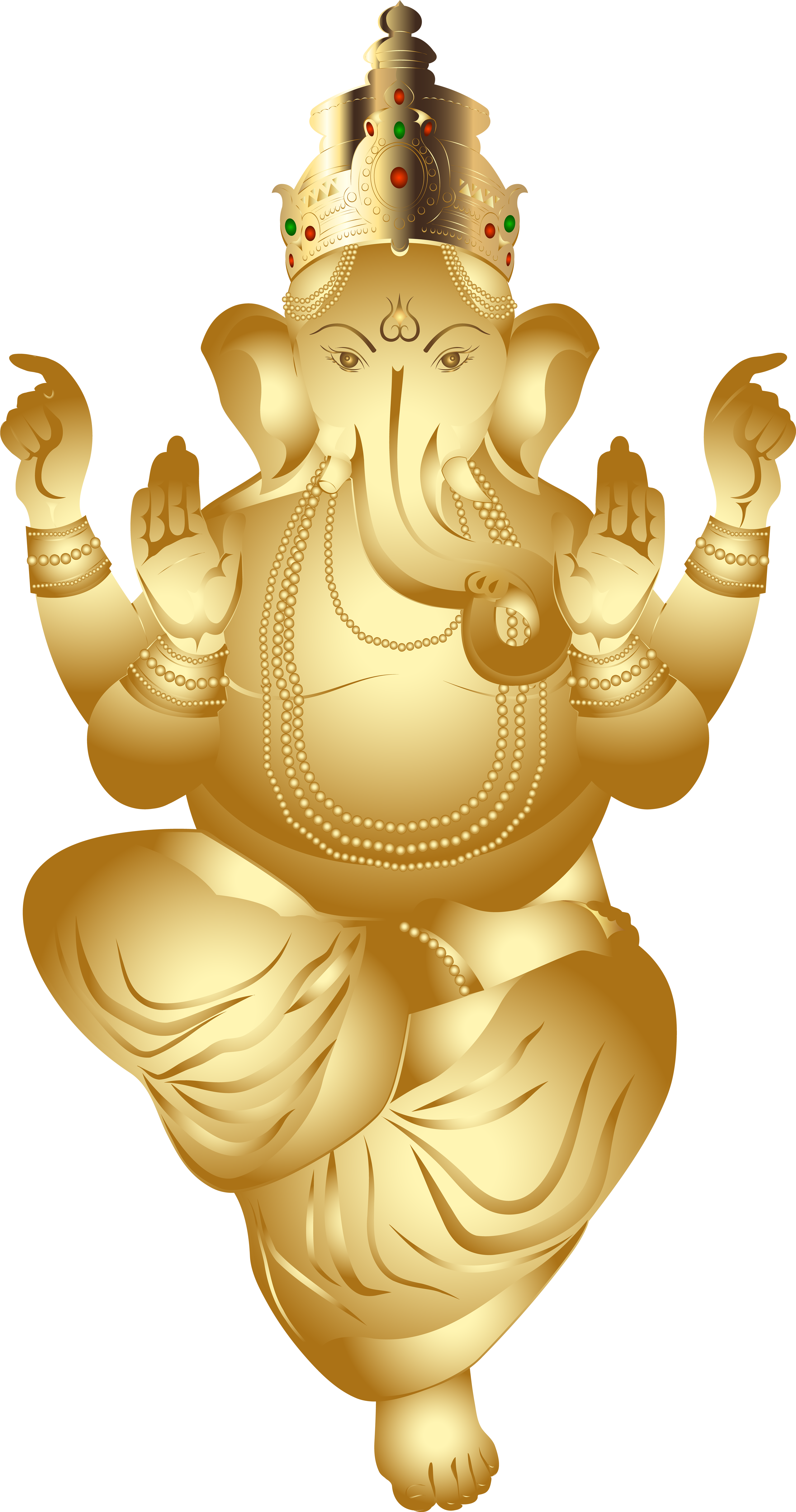 Ganesha Gold Png Clip Art Image - Ganpati Golden Img In Png (316x600), Png Download