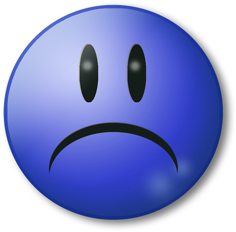 Free Download Blue Sad Emoji Clipart Blue Smiley Emoji - Trauriges Lächeln Gesicht Grußkarte (640x533), Png Download