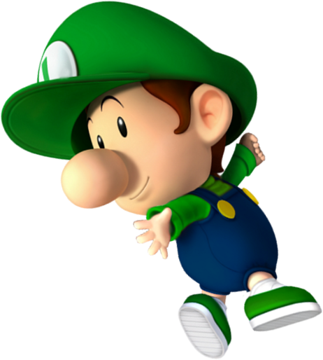 Luigi Clipart Mini - Super Mario Baby Luigi (462x514), Png Download