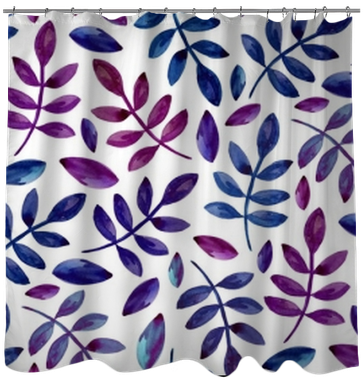 Watercolor Purple And Blue Leaves Pattern - Purple And Blue Leaves Watercolor (400x400), Png Download