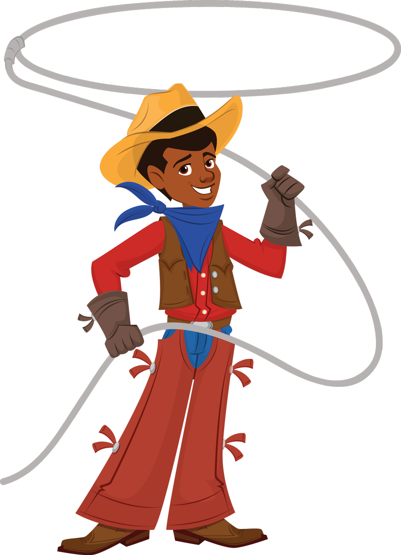 Pink Cowgirl Lasso Clipart - Cowboy With Lasso Clipart (800x1109), Png Download