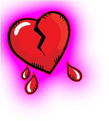Heart Tattoos Clipart Pink - Tattoos Designs Broken Heart (377x421), Png Download