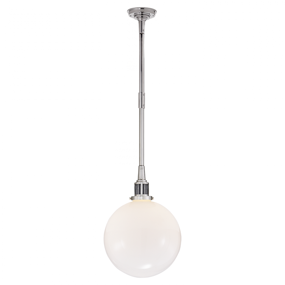 Mccarren Small Globe Pendant In Polished Nickel - Ceiling (1000x1000), Png Download