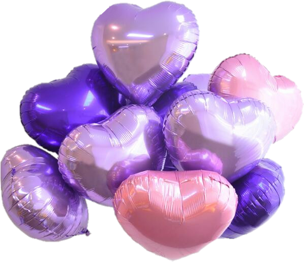 Silver Pink And Purple Balloons (400x399), Png Download