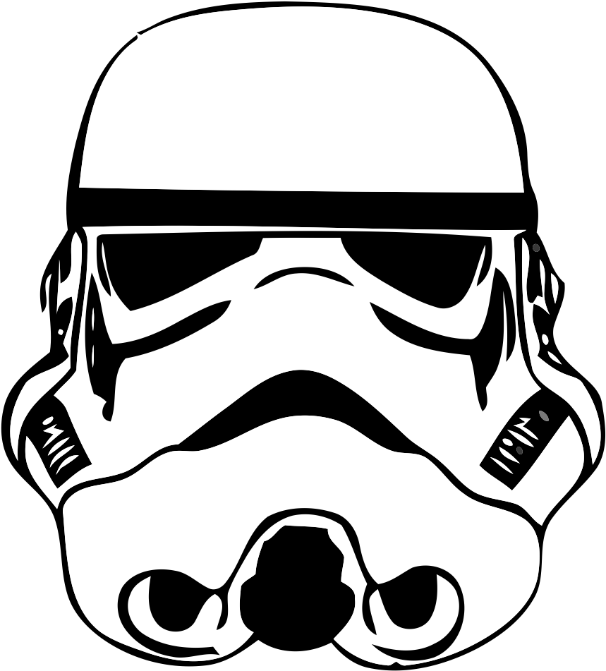 Stormtrooper Logos Clipart Transparent Library - Stormtrooper Helmet Outline (1024x1024), Png Download