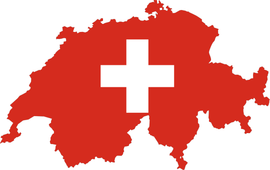 Red Cross Switzerland - Switzerland Map With Flag (500x320), Png Download