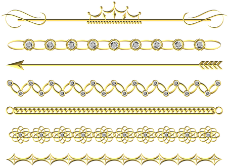 Gold Divider Line Border Set Pack Ligne Stylise Png Full Size Png Download Seekpng