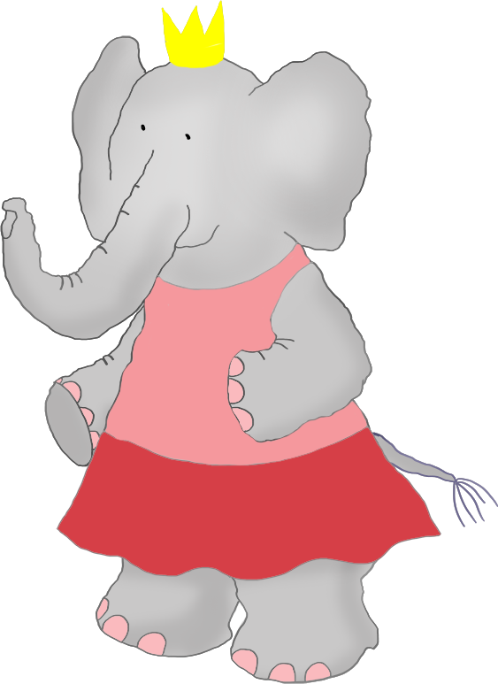 Cartoon Elephant Price - Elephant Princess Cartoon (563x773), Png Download