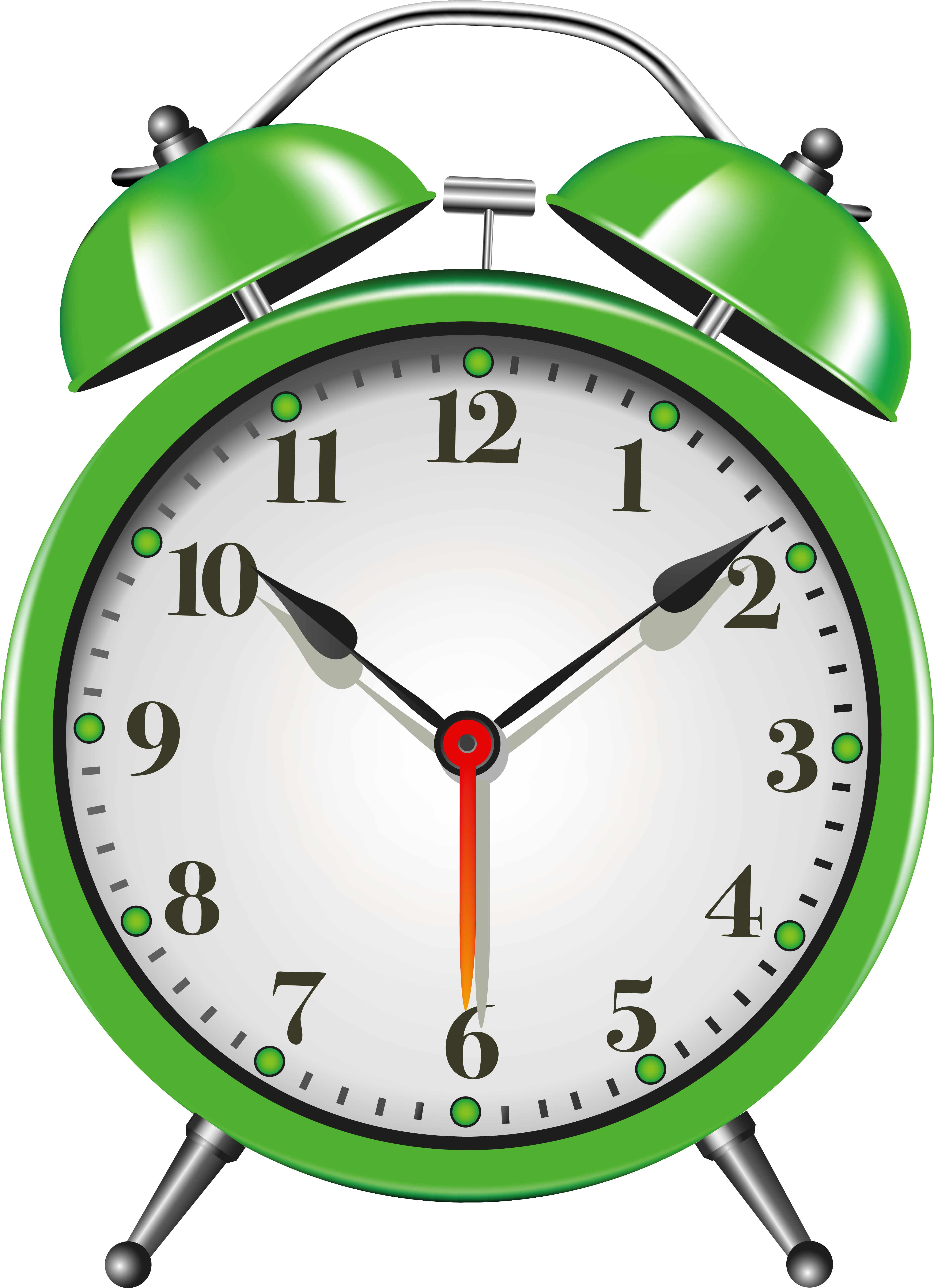 Green Alarm Clock Png Clip Art - Green Alarm Clock Png (4690x6302), Png Download