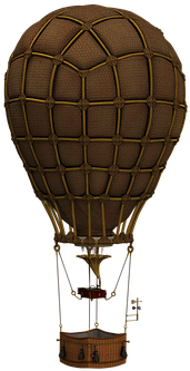 Hot Air Balloon Aircraft Balloon Airship F - Brown Hot Air Balloon (453x340), Png Download