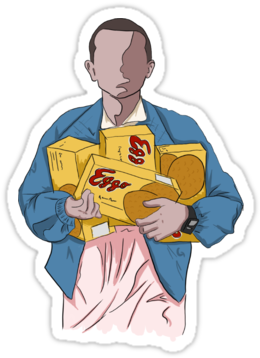 Eleven From Stranger Things & - Stranger Things Snapchat Stickers (375x360), Png Download
