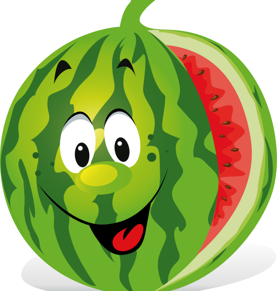 Cartoon Watermelon Svg Clip Arts 546 X 597 Px (546x597), Png Download