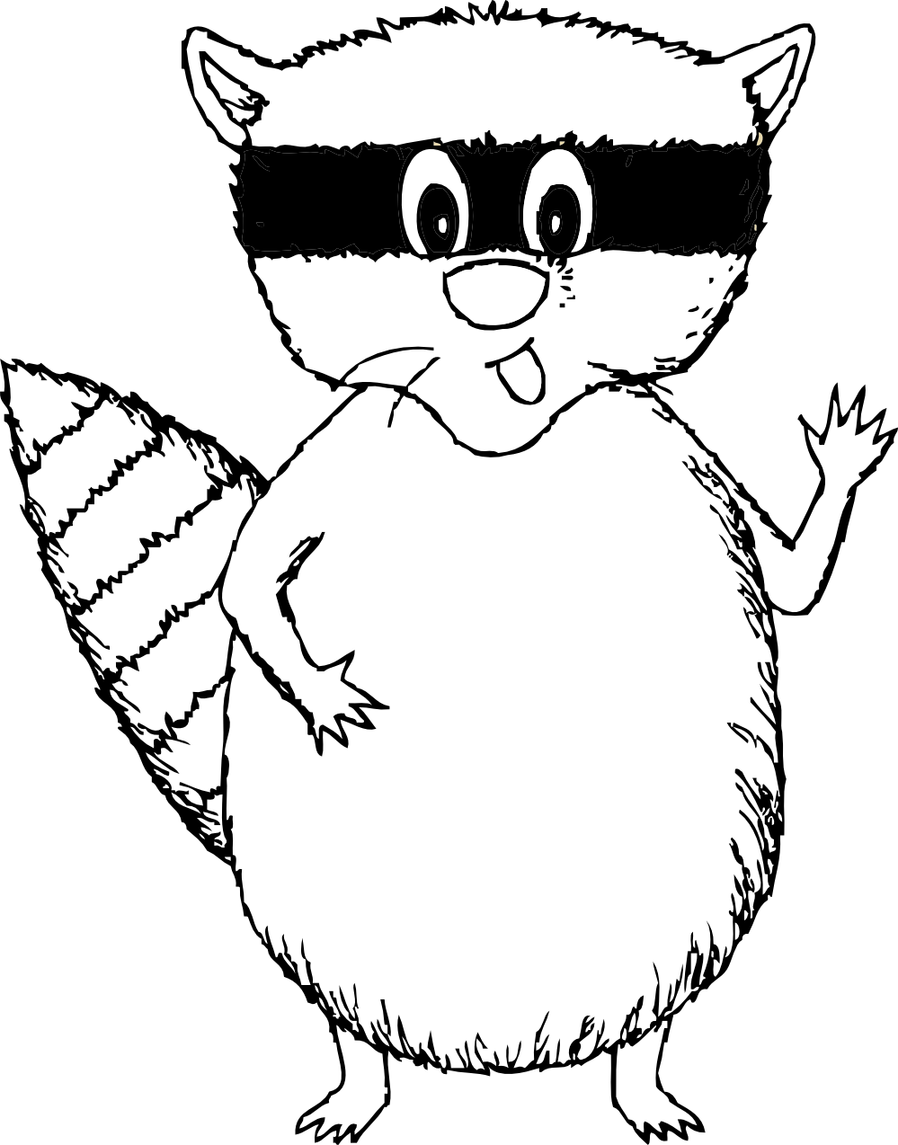 Black Raccoon Pictures - Raccoon Clip Art Black And White (999x1274), Png Download