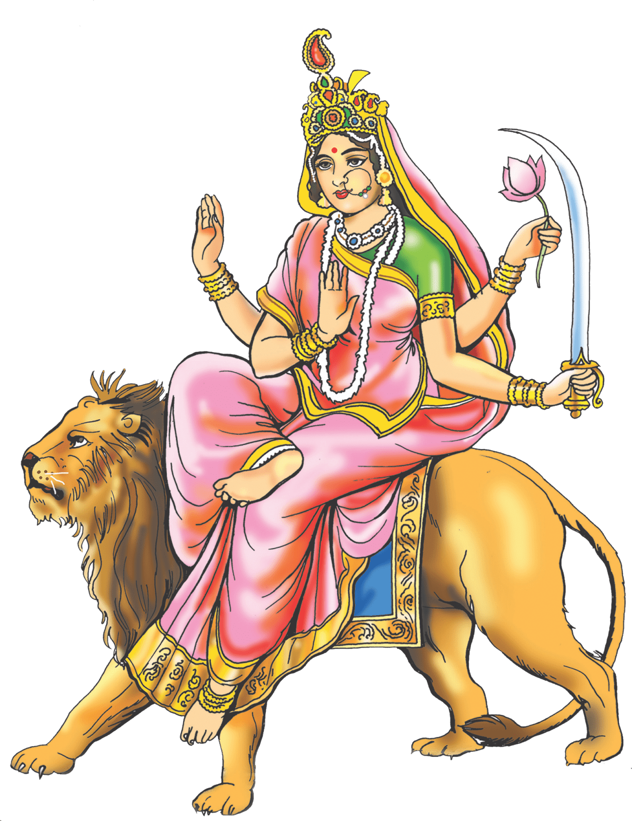Nav Durga Transparent Image - Goddess Skanda Mata Png (1232x1600), Png Download