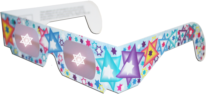Star Of David 3d Glasses - Holiday Specs 3d Glasses Lights (800x382), Png Download