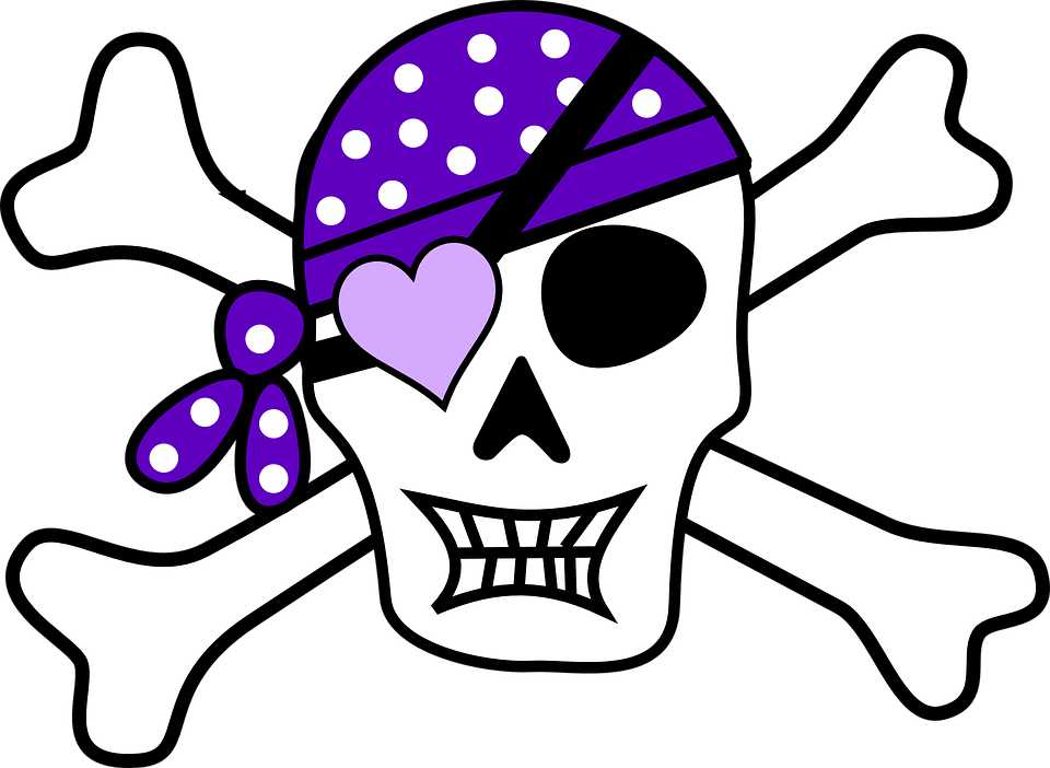 Skull And Crossbones Transparent Png Pictures - Girl Pirate Skull (960x702), Png Download