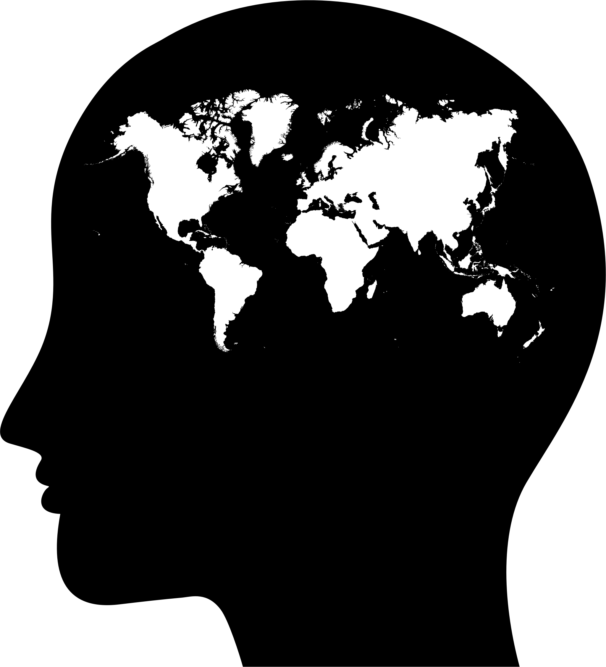 Big Image - Silhouette World Map Clipart (2049x2254), Png Download