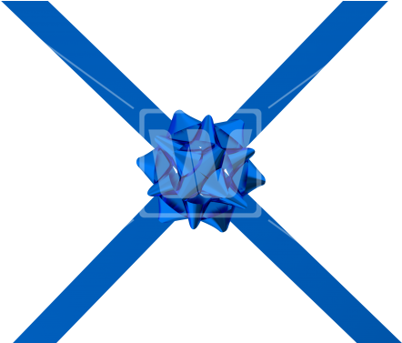 Blue Bow With Ribbon - Ribbon (550x376), Png Download