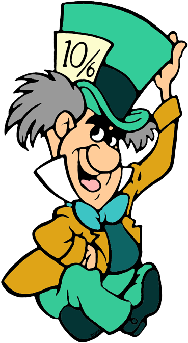 March Hare And Mad Hatter Clip Art Disney Clip Art - Mad Hatter Alice In Wonderland Clipart (375x680), Png Download