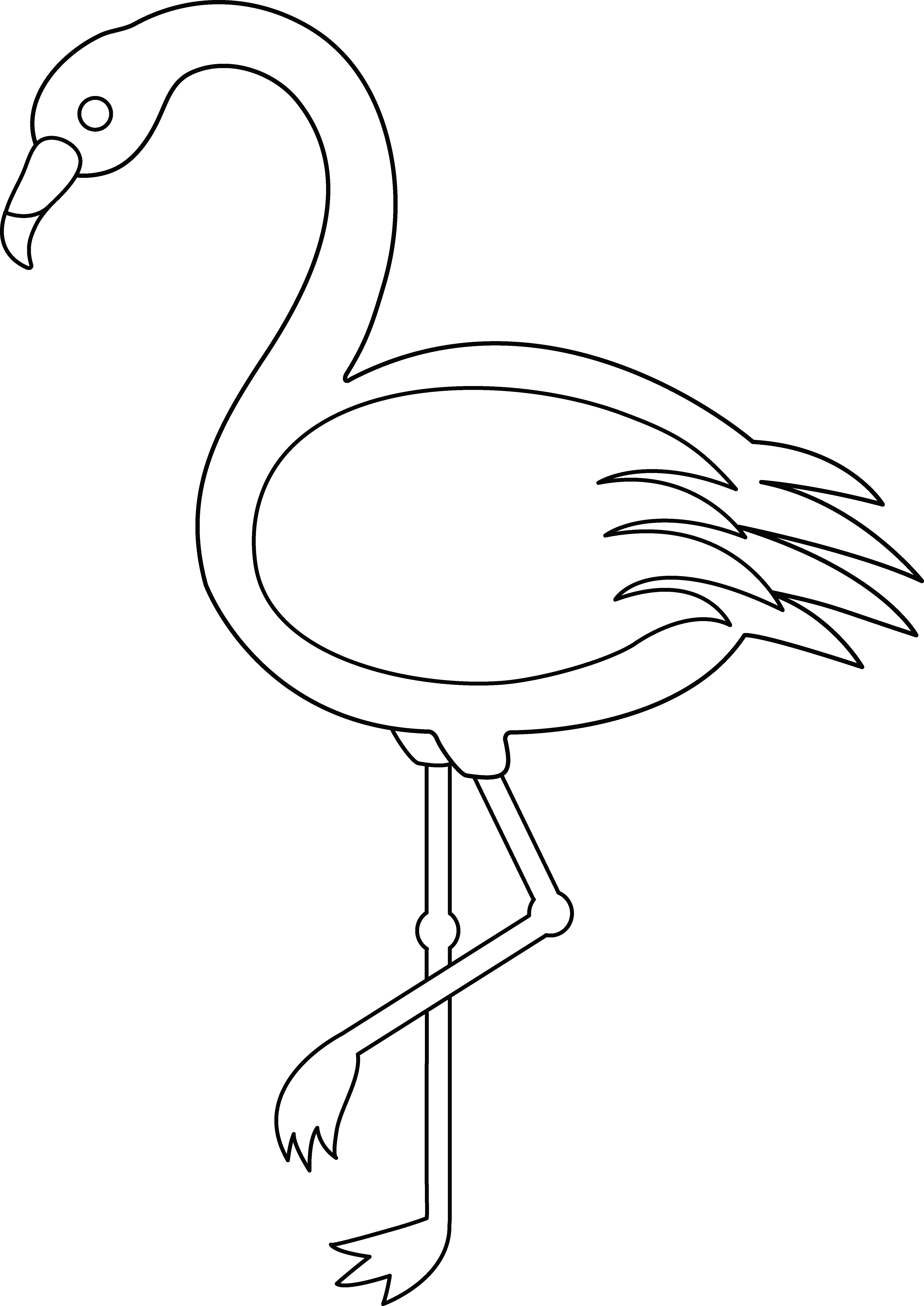 Flamingo Clipart Outline Collection - Edre Pink Flamingos Multifunctional Magic Face Mask (4506x6367), Png Download