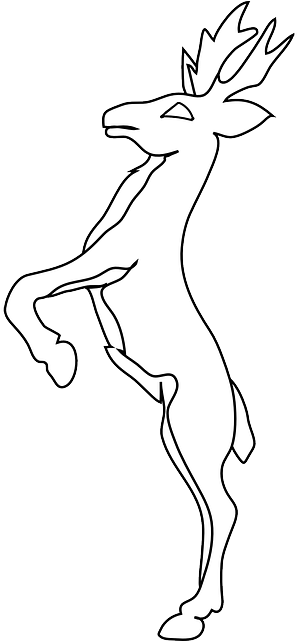 Outline, Deer - Deer (320x640), Png Download