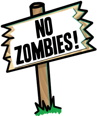 No Zombies Sign - Transparent Universal Studios Hollywood Clipart (360x385), Png Download