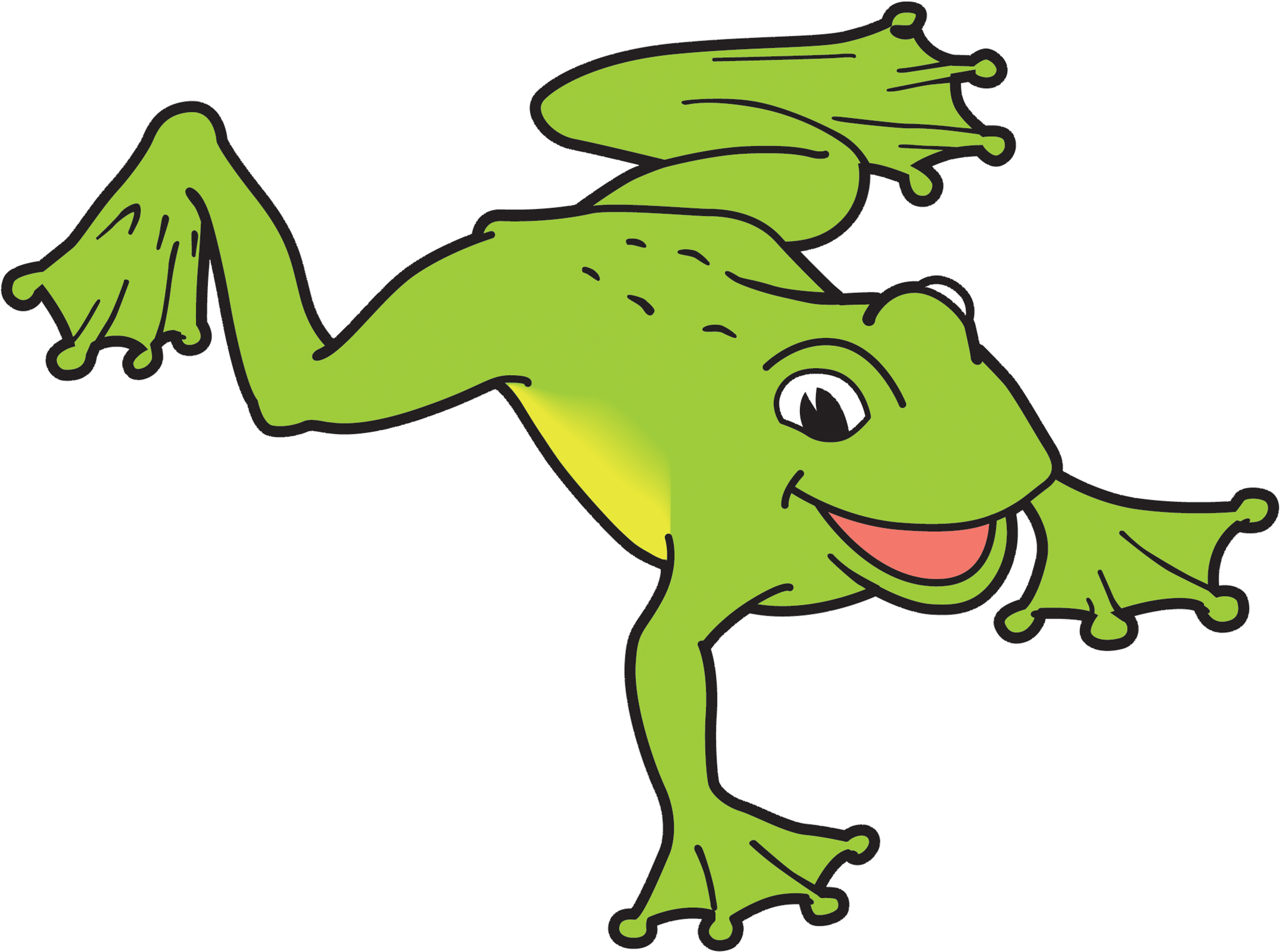 Frog Clipart Swimming - Drawing (420x286), Png Download
