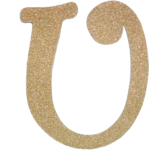 Gold Glitter Letter U (600x600), Png Download