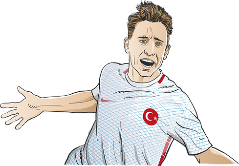 Football, Turkey, Goal, Football Match - Cartoon Real Football Players (489x340), Png Download