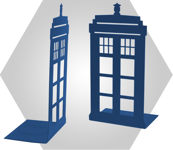 Tardis Bookends (600x520), Png Download