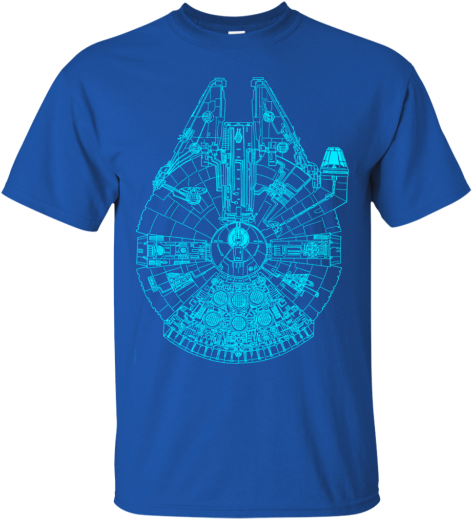 Star War -blue Millennium Falcon T Shirt - Millennium Falcon Shirt Canada (1024x1024), Png Download