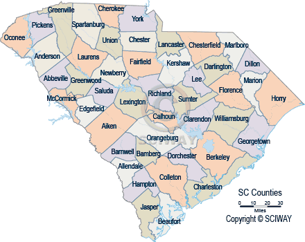 Florence Usa Map Impressive Design South Carolina Detailed - South Carolina Indian Tribes Map (440x350), Png Download