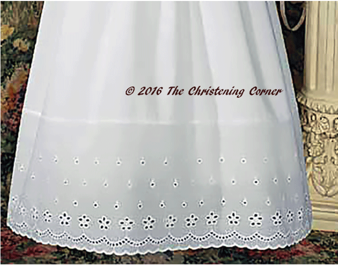 Cotton Eyelet Christening Dress With Lace Border - Tablecloth (675x900), Png Download