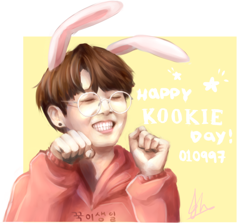 Jungkook Birthday By Xaevlyn On Deviantart - Fanart Bts Jungkook (928x861), Png Download