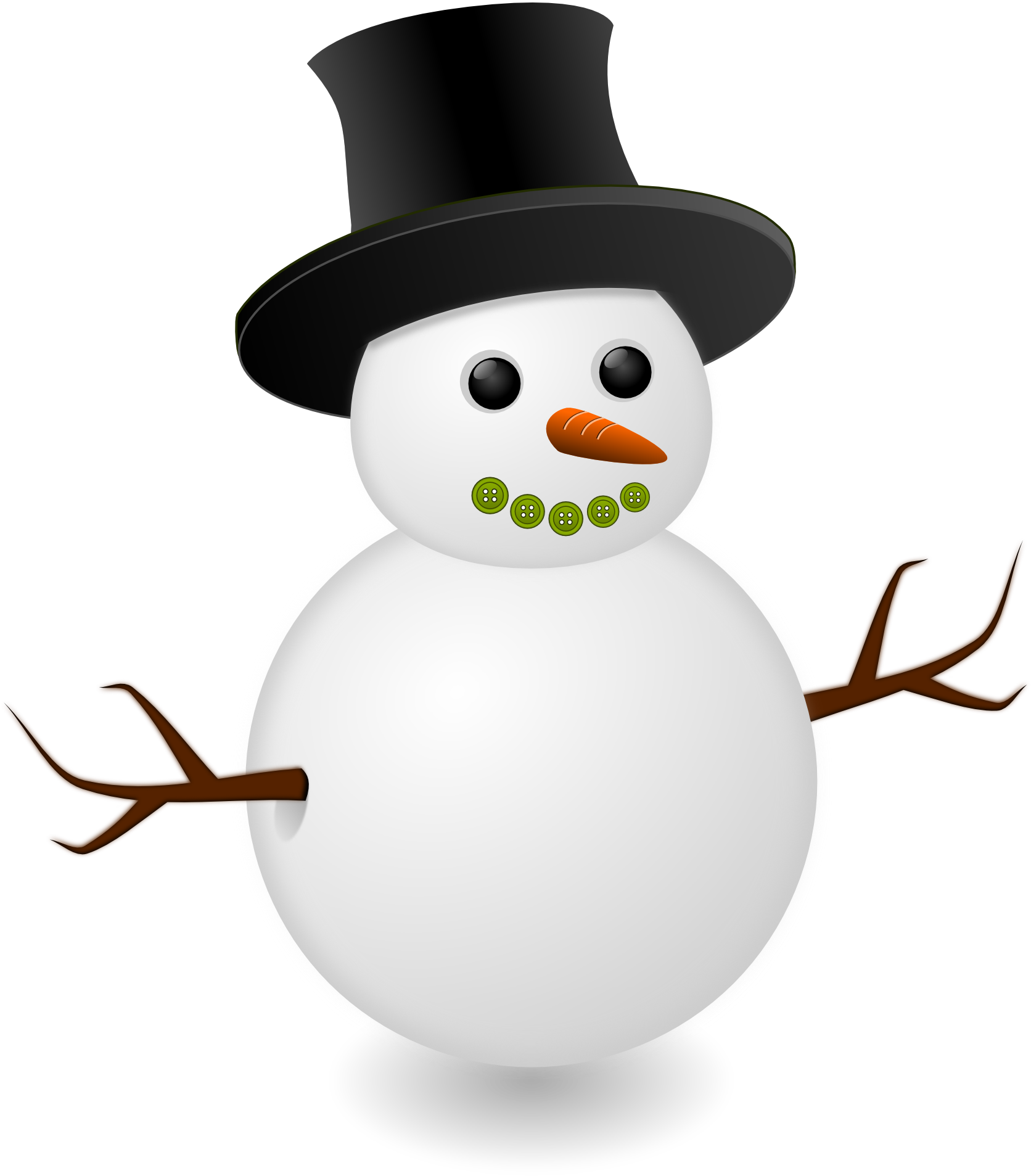 Snow Man Png - Clipart Snowman Png (1676x1920), Png Download