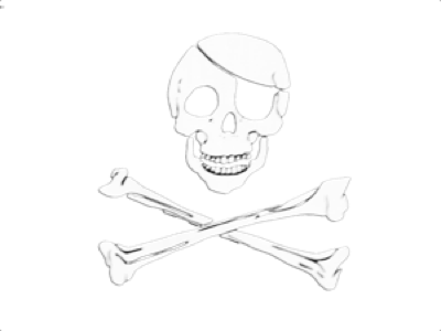 Pirate Skull And Bones - Knights Templar Pirate Flag (400x300), Png Download